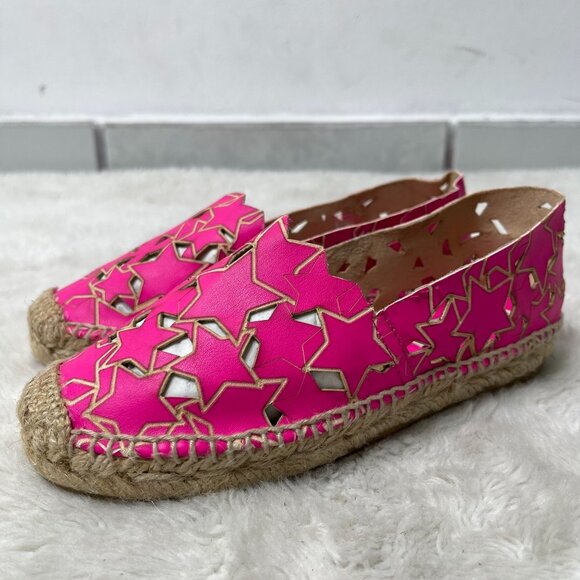 Stella McCartney Kid's Pink Perforated Star Espadrilles Slip On Shoes Size 32 - Picture 3 of 9